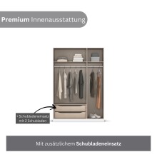 Drehtürenschrank >Alba< inkl. Schubladen, Eiche Artisan Dekor - 136x197x54 (BxHxT)
