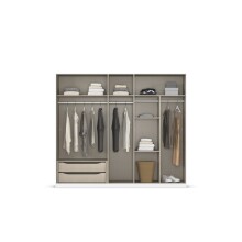 Drehtürenschrank >Alba< inkl. Einteilung, Eiche Artisan Dekor / Spiegel - 226x197x54 (BxHxT)