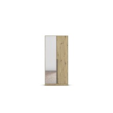 Drehtürenschrank >Alba< in Eiche Artisan Dekor / Spiegel - 91x197x56 (BxHxT)