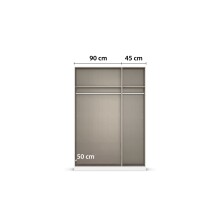 Drehtürenschrank >Alba< in Eiche Artisan Dekor / Spiegel - 136x197x56 (BxHxT)