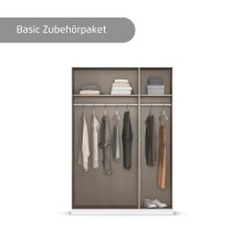 Drehtürenschrank >Alba< in Eiche Artisan Dekor / Spiegel - 136x197x56 (BxHxT)