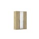 Drehtürenschrank >Alba< in Eiche Artisan Dekor / Spiegel - 136x197x56 (BxHxT)