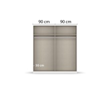 Drehtürenschrank >Alba< in Eiche Artisan Dekor / Spiegel - 181x197x56 (BxHxT)