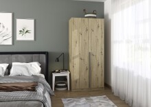 Drehtürenschrank >Alba< in Eiche Artisan Dekor - 91x197x56 (BxHxT)