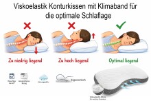 Visko Nackenstützkissen >Schlummerbob<Ergonomisch mit Klimaband