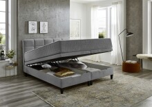 Boxspringbett >TraumZeit< inkl. wendbare 7 Zonen TTFK Matratze & Topper - 180x200 cm anthrazit
