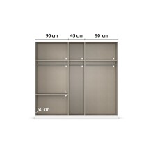 Drehtürenschrank >Koda< in alpinweiß / Atlantic Oak dunkel - 226x210x54 (BxHxT)