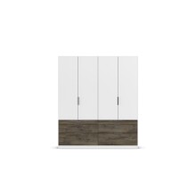Drehtürenschrank >Koda< in alpinweiß / Atlantic Oak dunkel - 181x210x54 (BxHxT)