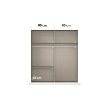 Drehtürenschrank >Koda< in grau metallic / Atlantic Oak dunkel, Holzwerkstoff