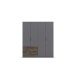 Drehtürenschrank >Koda< in grau metallic / Atlantic Oak dunkel, Holzwerkstoff