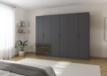 Drehtürenschrank >Koda< in grau metallic /...