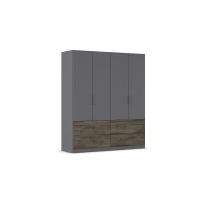 Drehtürenschrank >Koda< in grau metallic /...