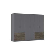 Drehtürenschrank >Koda< in grau metallic /...