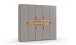 Drehtürenschrank >DIGIT< in SAHARAGRAU / EICHE DEKOR - 225x208x58cm (BxHxT)