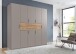 Drehtürenschrank >DIGIT< in SAHARAGRAU / EICHE DEKOR - 225x208x58cm (BxHxT)