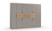 Drehtürenschrank >DIGIT< in SAHARAGRAU + EICHE DEKOR - 270x208x58cm (BxHxT)