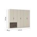 Drehtürenschrank >Koda< in champagner / Atlantic Oak dunkel - 271x210x54 (BxHxT)