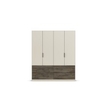 Drehtürenschrank >Koda< in champagner / Atlantic Oak dunkel - 181x210x54 (BxHxT)