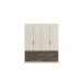 Drehtürenschrank >Koda< in champagner / Atlantic Oak dunkel - 181x210x54 (BxHxT)