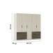 Drehtürenschrank >Koda< in champagner / Atlantic Oak dunkel - 226x210x54 (BxHxT)