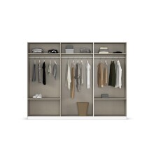 Schwebetürenschrank >Elara< in alpinweiß / Spiegel - 271x210x62 (BxHxT)