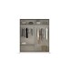 Schwebetürenschrank >Elara< in grau metallic / Glas basalt - 181x210x62 (BxHxT)