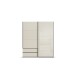 Schwebetürenschrank >Elara< in champagner / Glas champagner - 181x210x62 (BxHxT)