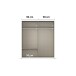 Schwebetürenschrank >Elara< in champagner / Grauspiegel - 181x210x62 (BxHxT)