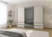 Schwebetürenschrank >Elara< in champagner / Grauspiegel - 271x210x62 (BxHxT)