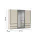 Schwebetürenschrank >Elara< in champagner / Grauspiegel - 271x210x62 (BxHxT)