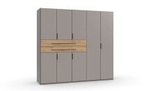 Drehtürenschrank >DIGIT< in SAHARAGRAU + EICHE...