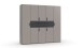 Drehtürenschrank >DIGIT< in SAHARAGRAU DEKOR + GRAFIT - 225x208x58cm (BxHxT)