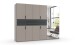 Drehtürenschrank >DIGIT< in SAHARAGRAU /  GRAFIT / SPIEGEL - 270x208x58 (BxHxT)