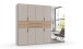 Drehtürenschrank >DIGIT< KASCHMIR / EICHE DEKOR / SPIEGEL - 270x208x58cm (BxHxT)