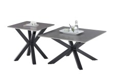 Couchtisch >Janin< (2er-Set) Steinoptik-grau / schwarz- 80x45x80 / 55x55x55 (B/H/T)