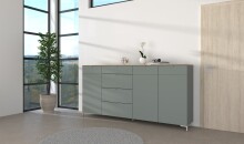 Anrichte >Bari< (inkl. Füße) in Schilf supermatt - 220x110x41cm (BxHxT)