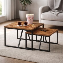 Couchtisch >Lola< 2er Set aus Teakholz&Metall...