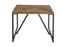 Couchtisch >Lola< 2er Set aus Teakholz&Metall im Industrial Design - 60x45x60cm (B/H/T)