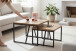 Couchtisch >Lola< 2er Set aus Teakholz&Metall im Industrial Design - 60x45x60cm (B/H/T)