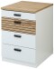 Rollcontainer >Glenn< in Weiß / Artisan Dekor, MDF - 45x66x55cm (BxHxT)