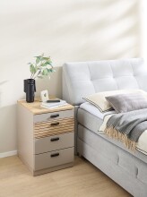 Rollcontainer >Glenn< in Basalt / Artisan Eiche Dekor, MDF - 45x66x55cm (BxHxT)