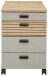 Rollcontainer >Glenn< in Basalt / Artisan Eiche Dekor, MDF - 45x66x55cm (BxHxT)
