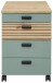 Rollcontainer >Glenn< in Schilfgrün / Artisan Eiche Dekor - 45x66x55 (BxHxT)