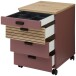 Rollcontainer >Glenn< in Rusty Red / Artisan Eiche Dekor, MDF - 45x66x55 (BxHxT)