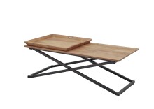 Couchtisch >Allround< in Akazie, Akazie massiv, Metall - 122x46x61cm (BxHxT)