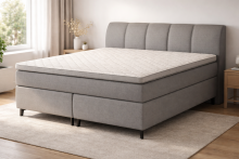 Boxspringbett >PlushEvo< in Anthrazit - 190x108x216...