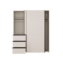 Schwebetürenschrank >WINN 2< in Sandfarbig - 170,3x200,5x61,2cm (BxHxT)
