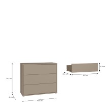 Kommode >ALICE SPRINGS< in Taupe - 94,8x83,1x41,5cm (BxHxT)