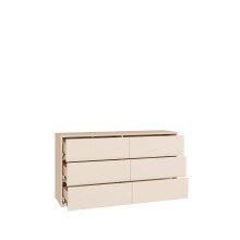 Schubkastenkommode >ALICE SPRINGS< in sandfarbig - 154,5x83,1x41,5cm (BxHxT)