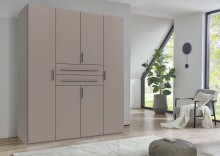 Drehtürenschrank >DIGIT< in SAHARAGRAU - 180x208x58cm (BxHxT)